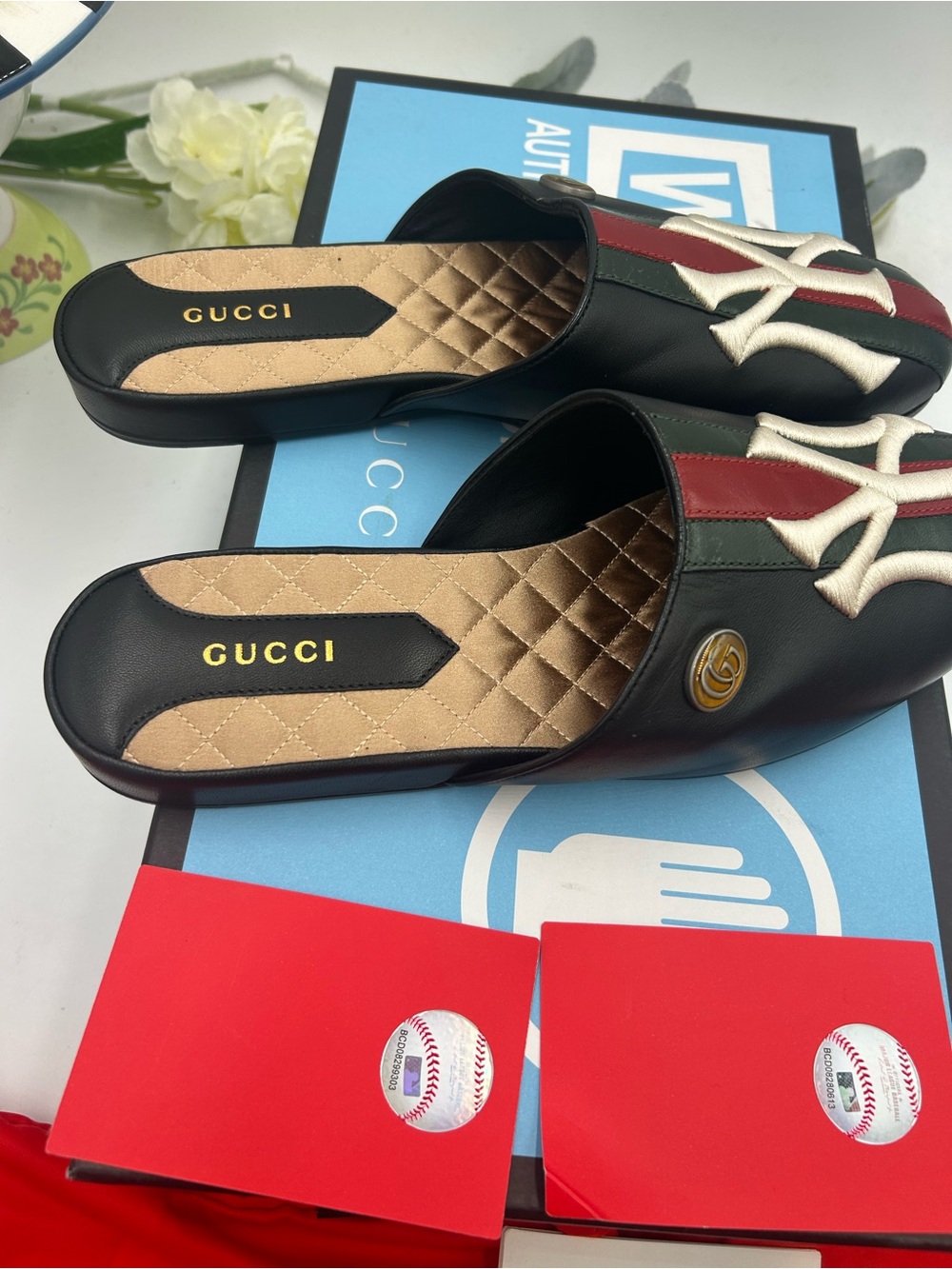 Women's Gucci X New York, Yankee mules size 39 made in Italy - Picture 8 of 10